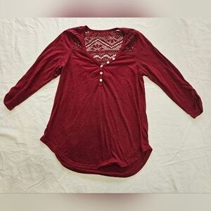 SALE! Women's Neon Soul Maroon Laced Top (xsmall)